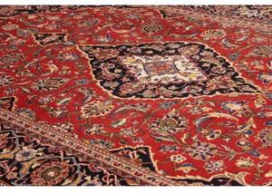 Tappeto Ardakan Medaglione Floreale Rosso Blu Notte 204x316 Cm