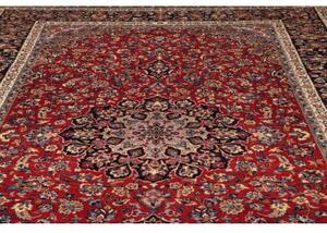Tappeto Nadjafabad Medaglione Floreale Rosso Blu Notte 255x390 Cm