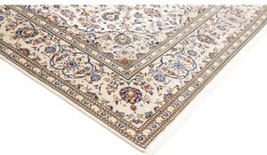 Tappeto Kashan Medaglione Floreale Avorio Blu 193x306 Cm