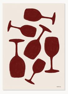 Poster Tara Royle - Abstract Wine Glasses