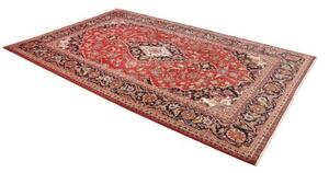 Tappeto Ardakan Medaglione Floreale Rosso Blu Notte 204x316 Cm