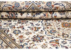 Tappeto Kashan Medaglione Floreale Avorio Blu 193x306 Cm