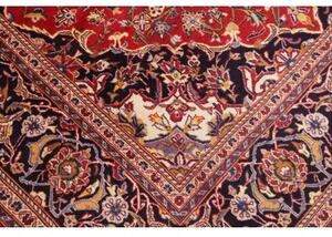 Tappeto Ardakan Medaglione Floreale Rosso Blu Notte 204x316 Cm