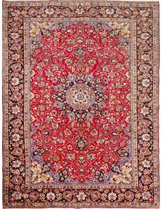 Tappeto Nadjafabad Medaglione Floreale Rosso Blu Scuro 257x346 Cm