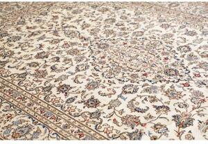Tappeto Kashan Medaglione Floreale Avorio Blu 248x346 Cm