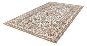 Tappeto Kashan Medaglione Floreale Avorio Blu 193x306 Cm