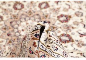 Tappeto Kashan Medaglione Floreale Avorio Bordeaux 197x305 Cm
