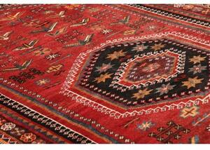Tappeto Shiraz Stilizzato Rosso Nero 150x248 Cm