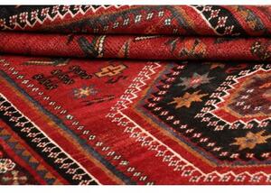 Tappeto Shiraz Stilizzato Rosso Nero 150x248 Cm