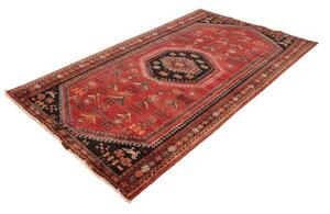 Tappeto Shiraz Stilizzato Rosso Nero 150x248 Cm