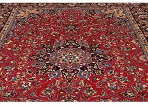 Tappeto Nadjafabad Medaglione Floreale Rosso Blu Scuro 257x346 Cm