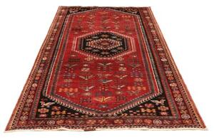 Tappeto Shiraz Stilizzato Rosso Nero 150x248 Cm