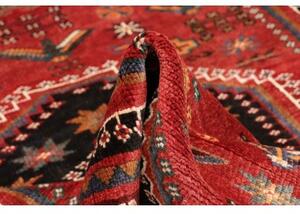 Tappeto Shiraz Stilizzato Rosso Nero 150x248 Cm