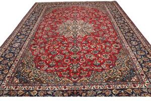 Tappeto Nadjafabad Medaglione Floreale Rosso Blu 292x403 Cm