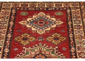 Tappeto Kazak Fine Geometrico Rosso Beige Corsia 83x306 Cm