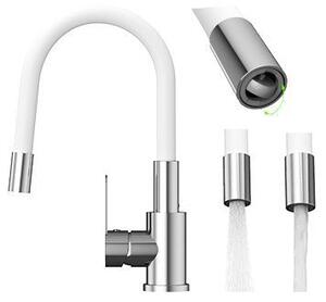 Granitan | GRADO PLUS - Miscelatore da cucina - Bocca flessibile - Bianco - Soluzioni pratiche per la cucina