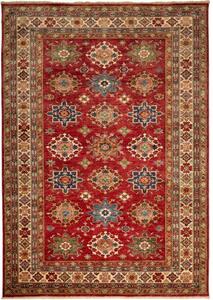 Tappeto Kazak Fine Stilizzato Rosso Beige 188x264 Cm