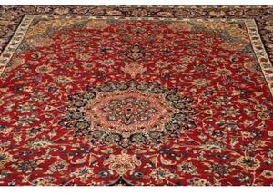 Tappeto Nadjafabad Medaglione Floreale Rosso Blu Scuro 255x367 Cm