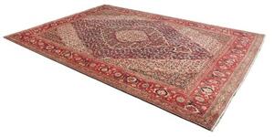 Tappeto Tabriz Medaglione Floreale Rosso Blu Scuro 244x356 Cm
