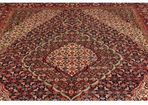 Tappeto Tabriz Medaglione Floreale Rosso Blu Scuro 244x356 Cm