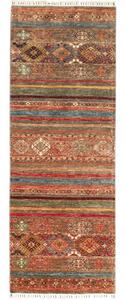 Tappeto Samarkand Geometrico Marrone Rosso Corsia 83x239 Cm