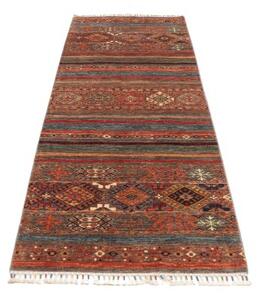 Tappeto Samarkand Geometrico Marrone Rosso Corsia 83x239 Cm