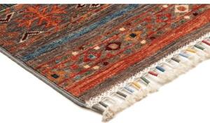 Tappeto Samarkand Geometrico Marrone Rosso Corsia 83x239 Cm