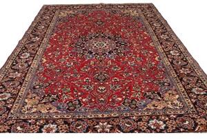 Tappeto Nadjafabad Medaglione Floreale Rosso Blu Scuro 257x346 Cm