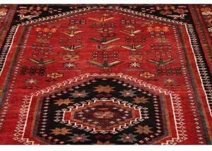 Tappeto Shiraz Stilizzato Rosso Nero 150x248 Cm
