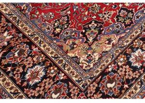 Tappeto Nadjafabad Medaglione Floreale Rosso Blu Scuro 257x346 Cm