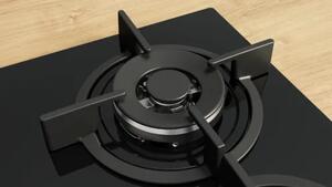 Bosch Piano Cottura 4 Fuochi a Gas Larghezza 59 cm (1 Bruciatore Wok) in Vetro colore Nero - PPH6A6I10