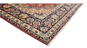 Tappeto Nadjafabad Medaglione Floreale Rosso Blu Scuro 255x367 Cm