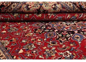 Tappeto Nadjafabad Medaglione Floreale Rosso Blu Scuro 257x346 Cm