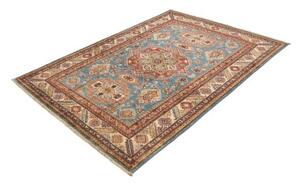 Tappeto Kazak Fine Stilizzato Blu Rosso 153x208 Cm
