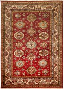 Tappeto Kazak Fine Stilizzato Rosso Ruggine Beige 172x246 Cm