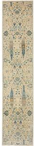 Tappeto Floralia Floreale Avorio Blu Petrolio Corsia 79x341 Cm