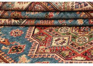 Tappeto Kazak Fine Stilizzato Blu Rosso 153x208 Cm