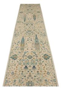 Tappeto Floralia Floreale Avorio Blu Petrolio Corsia 79x341 Cm