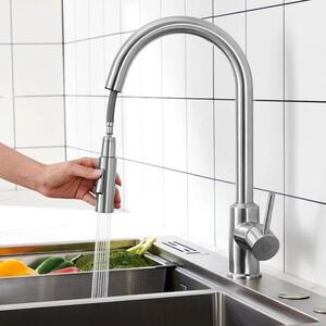 Rubinetto da cucina - Rubinetto da cucina in acciaio inossidabile, bianco, 8 pollici