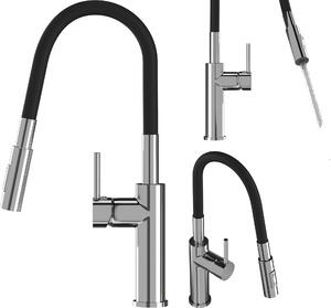 Granitan | LONAR - Rubinetto da cucina - Bocca flessibile - Orientabile a 360° - Cromo
