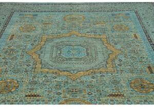 Tappeto Kairo Medaglione Verde Acqua Ocra 252x306 Cm