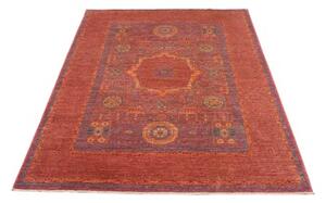 Tappeto Kairo Medaglione Rosso Ruggine Blu Avio 151x201 Cm