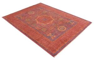 Tappeto Kairo Medaglione Rosso Ruggine Blu Avio 151x201 Cm