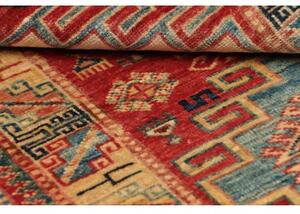 Tappeto Kazak Fine Geometrico Rosso Azzurro 63x97 Cm