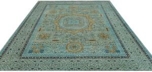 Tappeto Kairo Medaglione Verde Acqua Ocra 252x306 Cm