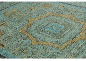 Tappeto Kairo Medaglione Verde Acqua Ocra 252x306 Cm