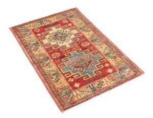 Tappeto Kazak Fine Geometrico Rosso Azzurro 63x97 Cm