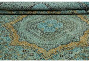 Tappeto Kairo Medaglione Verde Acqua Ocra 252x306 Cm