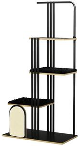 PawHut, tiragraffi per gatti, altezza 170 cm, struttura multistrato, acciaio, colore nero