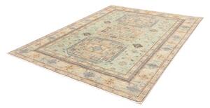 Tappeto Kazak Fine Geometrico Verde Salvia Beige 196x252 Cm